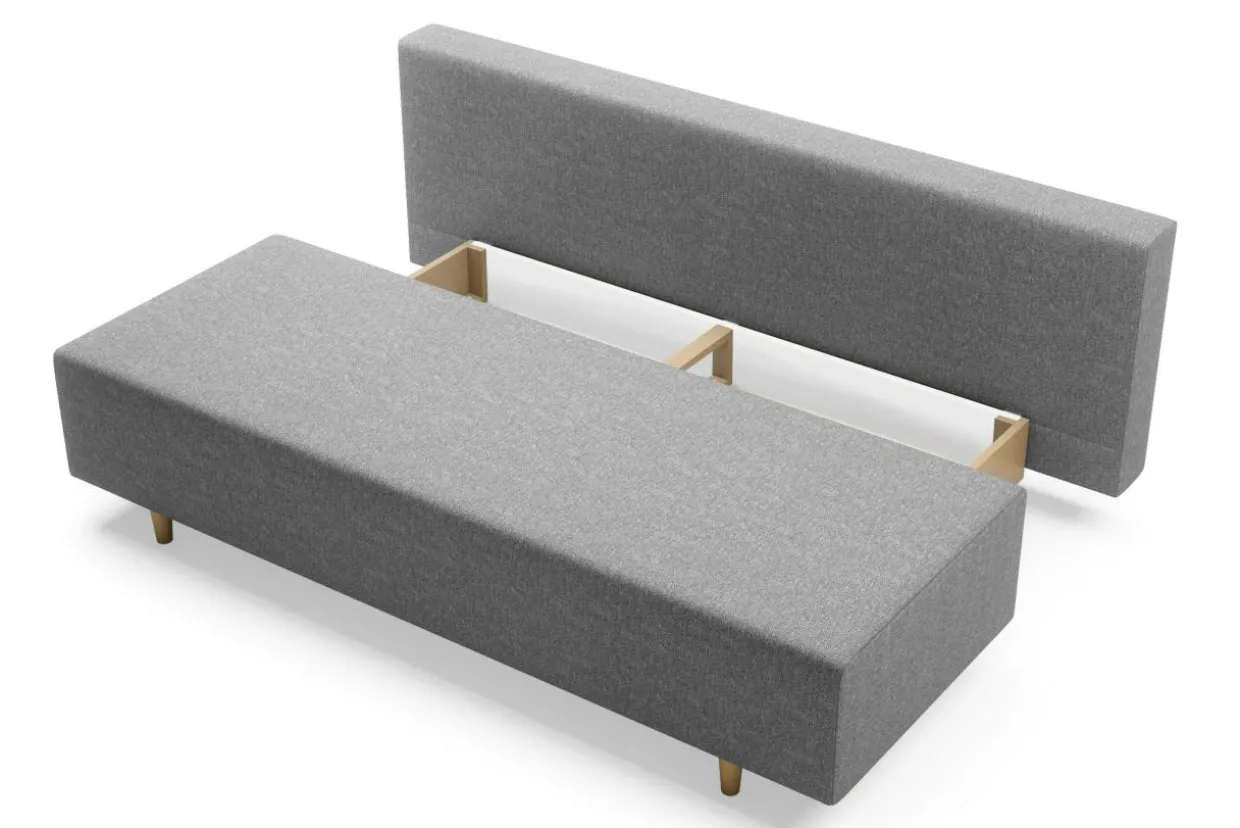 Sofa rozkładana 3-osobowa jasnoszara OTTA BIS