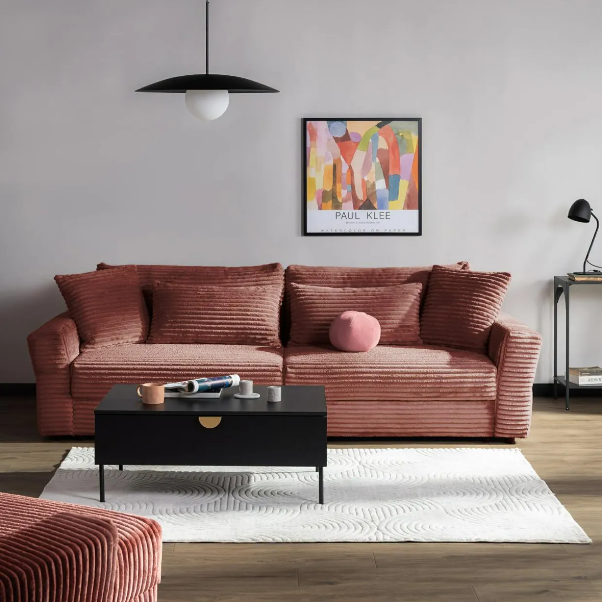 Sofa rozkładana 4-osobowa NOEMI pudrowy róż