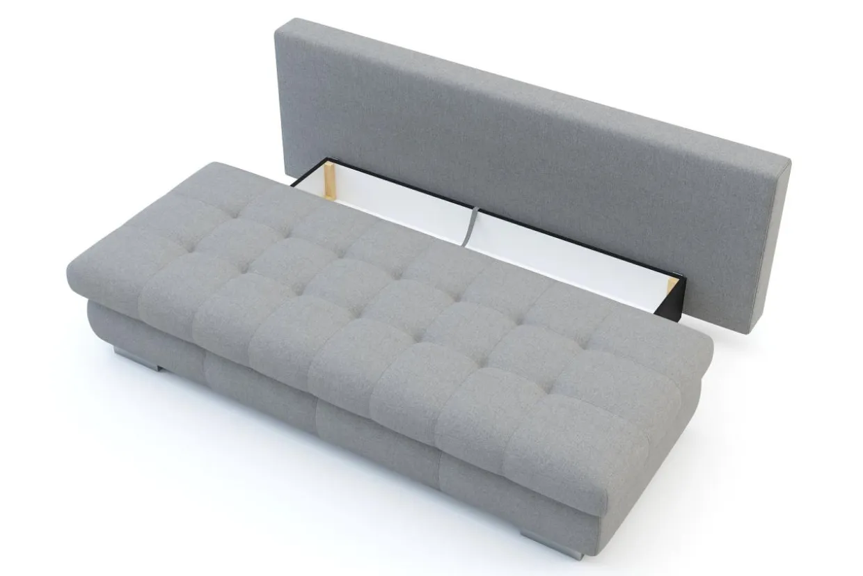 Sofa rozkładana 3-osobowa szara PRATO