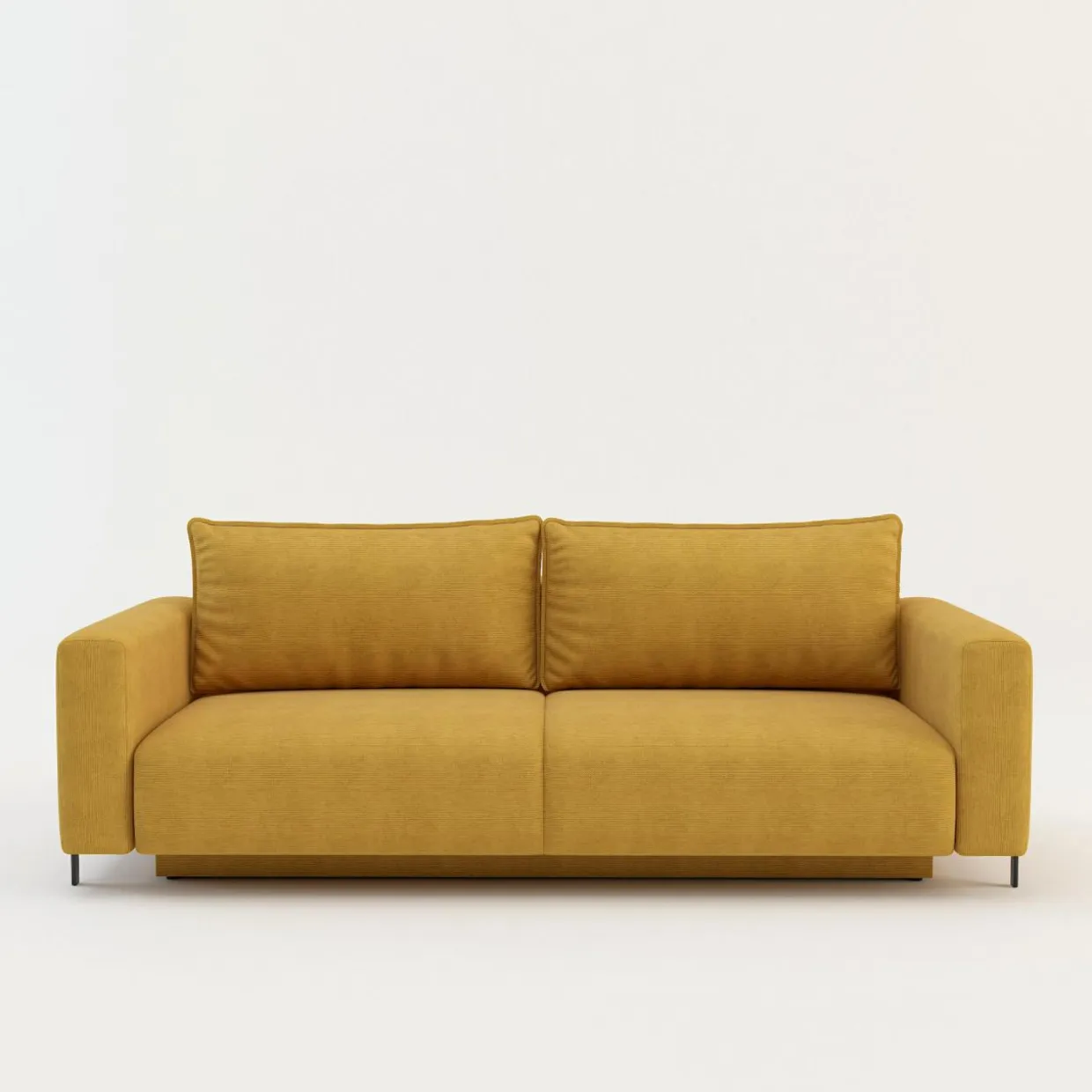 Sofa rozkładana 3-osobowa żółta ARELLA