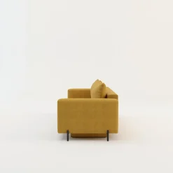 Sofa rozkładana 3-osobowa żółta ARELLA