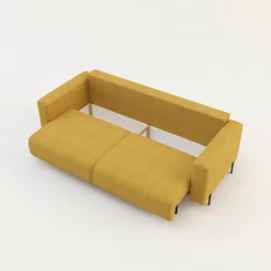 Sofa rozkładana 3-osobowa żółta ARELLA