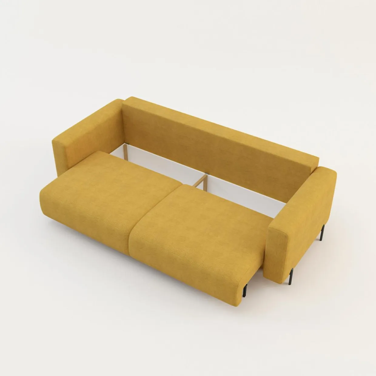 Sofa rozkładana 3-osobowa żółta ARELLA