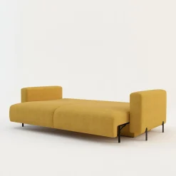Sofa rozkładana 3-osobowa żółta ARELLA