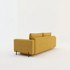 Sofa rozkładana 3-osobowa żółta ARELLA