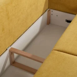 Sofa rozkładana 3-osobowa żółta ARELLA