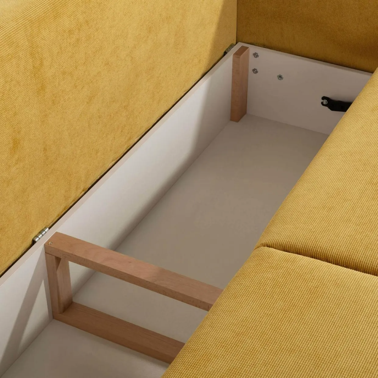 Sofa rozkładana 3-osobowa żółta ARELLA