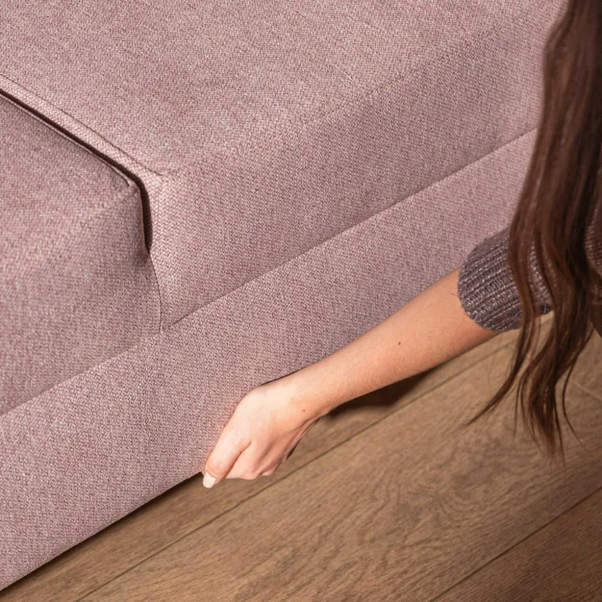 Sofa rozkładana różowa MOZI