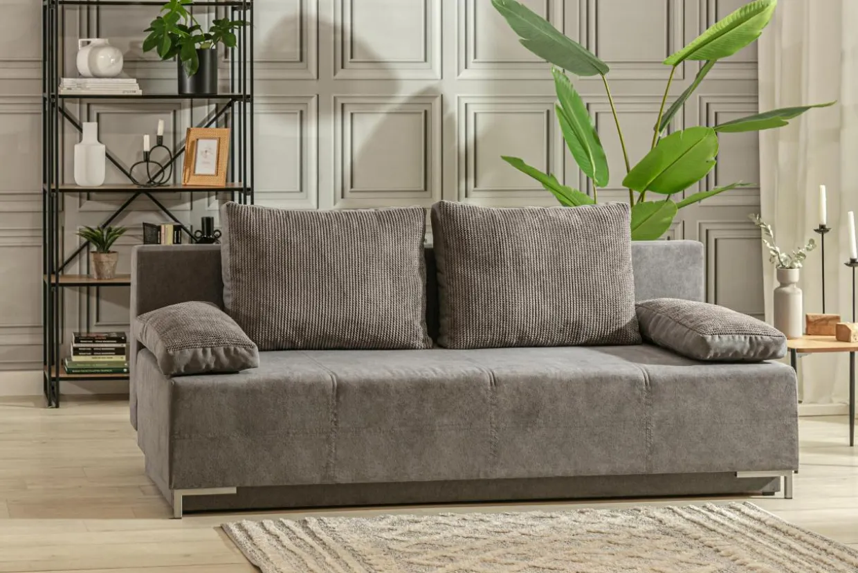 Sofa rozkładana szara ELBA