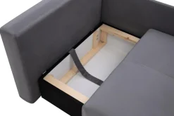 Sofa rozkładana szaro-różowa LETTO lewa