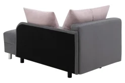 Sofa rozkładana szaro-różowa LETTO lewa