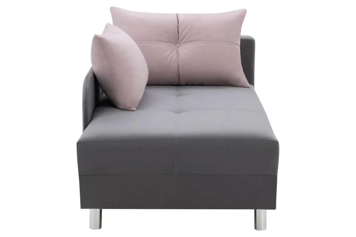 Sofa rozkładana szaro-różowa LETTO prawa