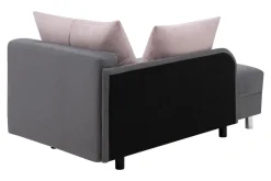 Sofa rozkładana szaro-różowa LETTO prawa