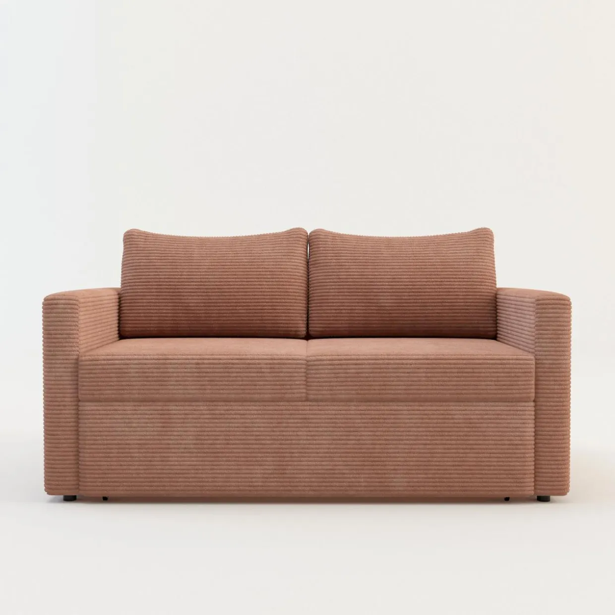 Sofa rozkładana sztruksowa różowa SOFI