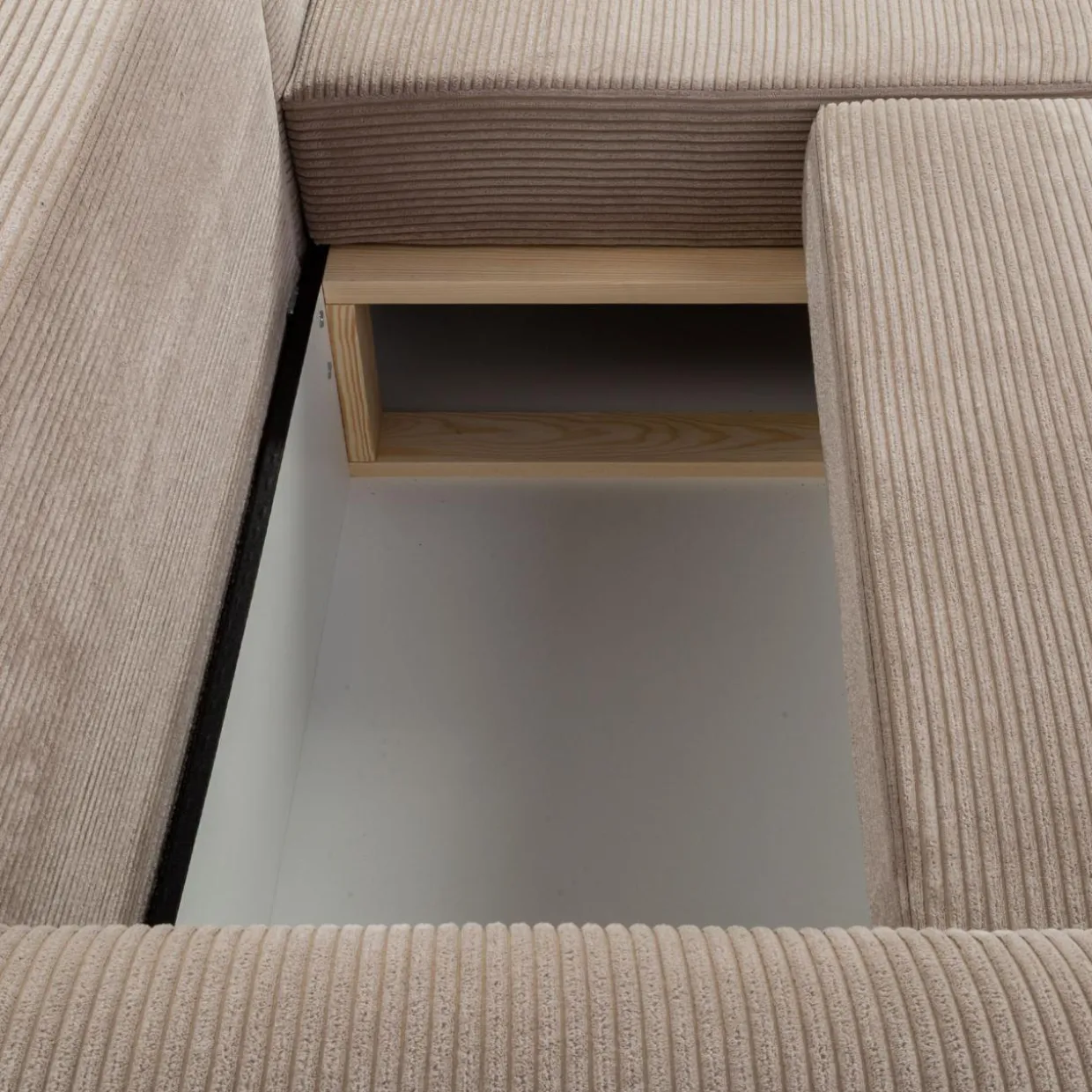 Sofa rozkładana sztruksowa beżowa URBAN