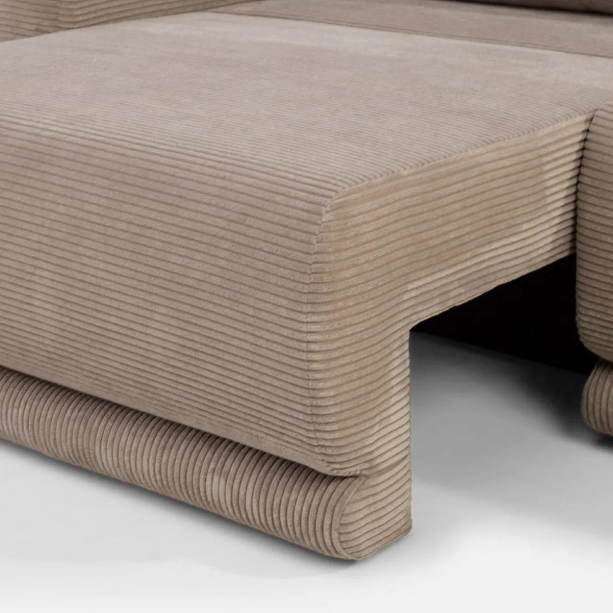 Sofa rozkładana sztruksowa beżowa URBAN