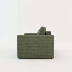 Sofa rozkładana sztruksowa zielona SOFI
