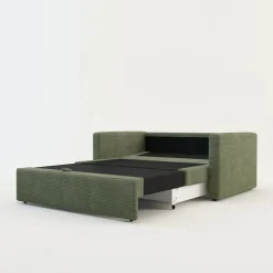 Sofa rozkładana sztruksowa zielona SOFI