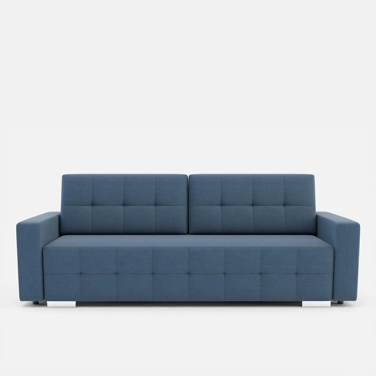Sofa rozkładana z pikowaniem niebieska LILA