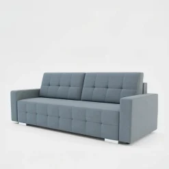 Sofa rozkładana z pikowaniem szara LILA