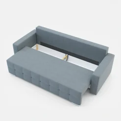Sofa rozkładana z pikowaniem szara LILA
