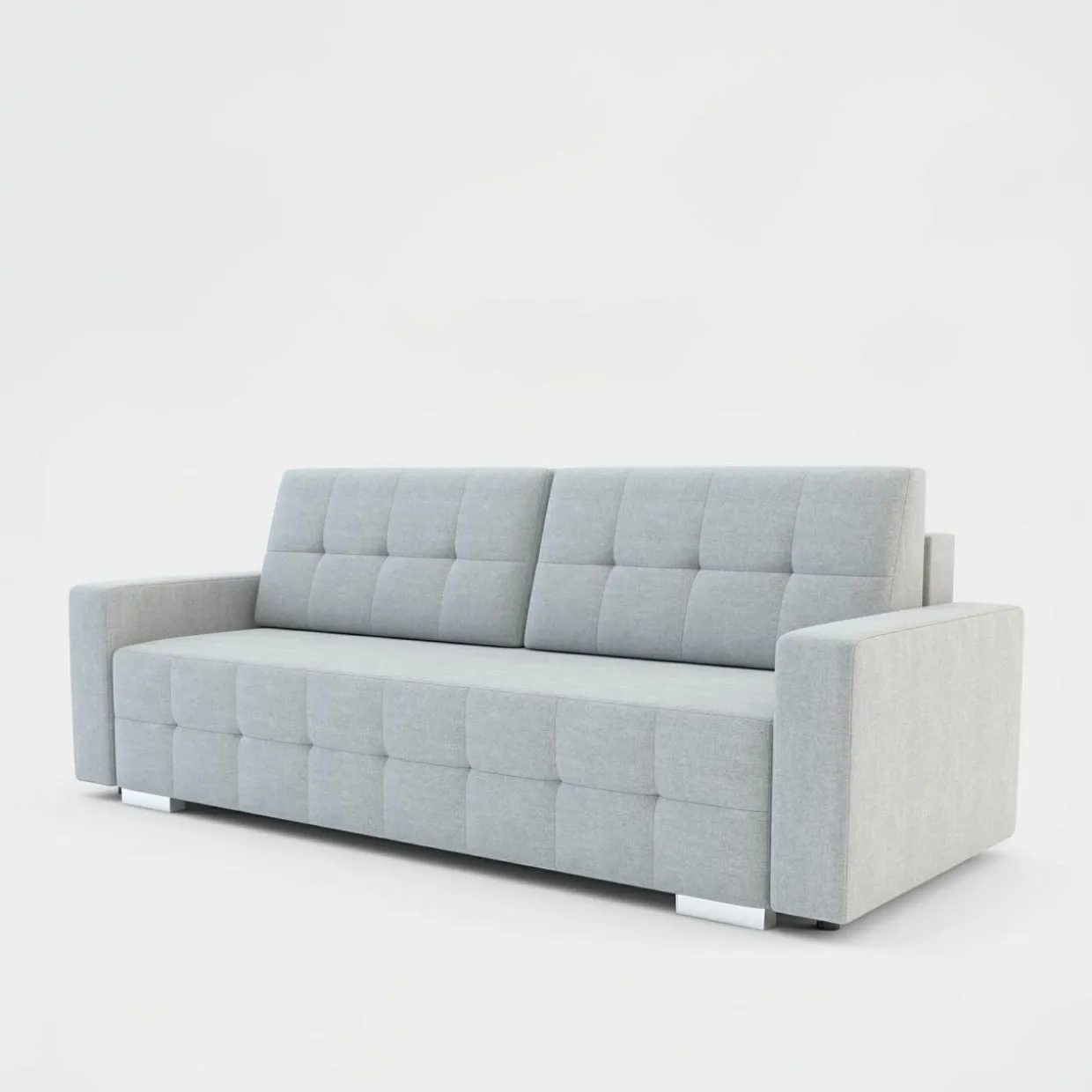 Sofa rozkładana z pikowaniem jasnoszara LILA