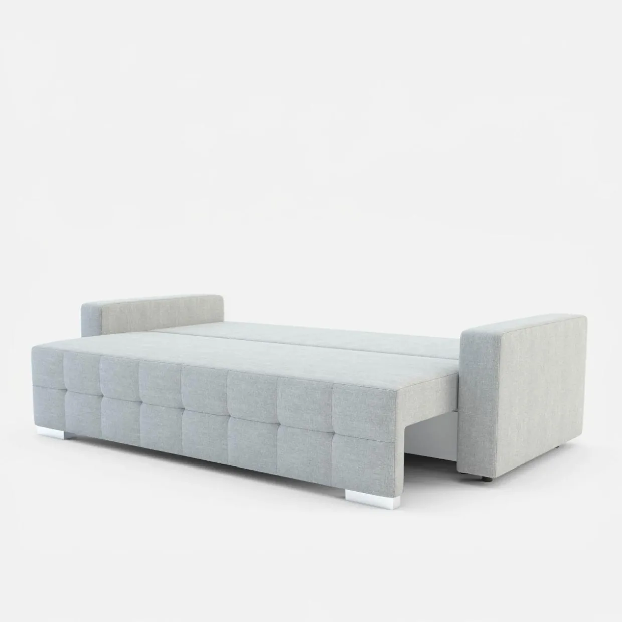 Sofa rozkładana z pikowaniem jasnoszara LILA
