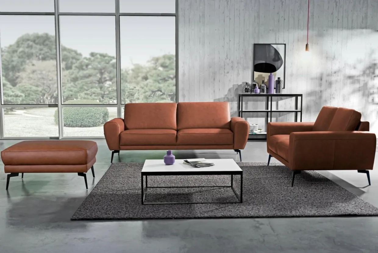 Sofa skórzana brązowa 3 os SPRING
