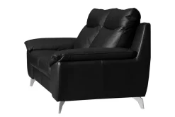 Sofa skórzana 2-osobowa czarna PERLE