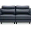 Sofa skórzana z funkcją relaks granatowa PERLE