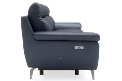 Sofa skórzana z funkcją relaks granatowa PERLE