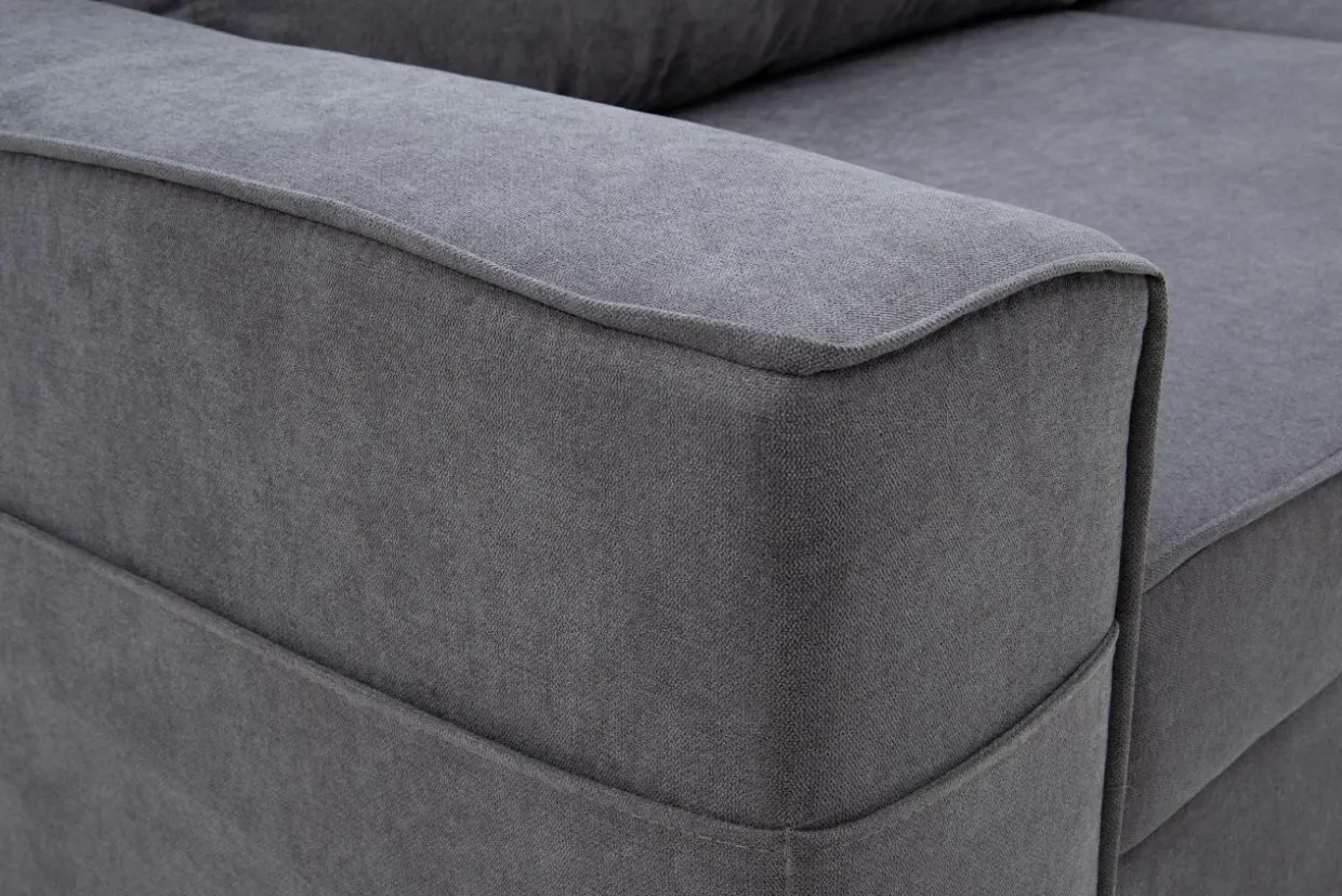 Sofa szara z kieszenią LOLLY