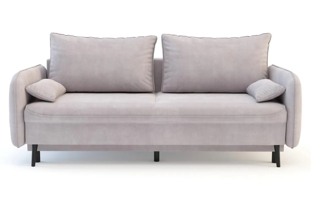 Sofa szaroróżowa VAMOS nóżki czarne