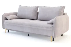 Sofa szaroróżowa VAMOS nóżki buk