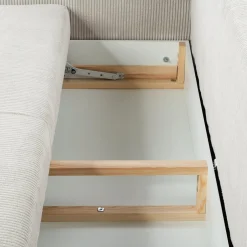Sofa sztruksowa jasnobeżowa SORRENTO NEW