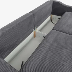 Sofa sztruksowa rozkładana podwójnie EVORA