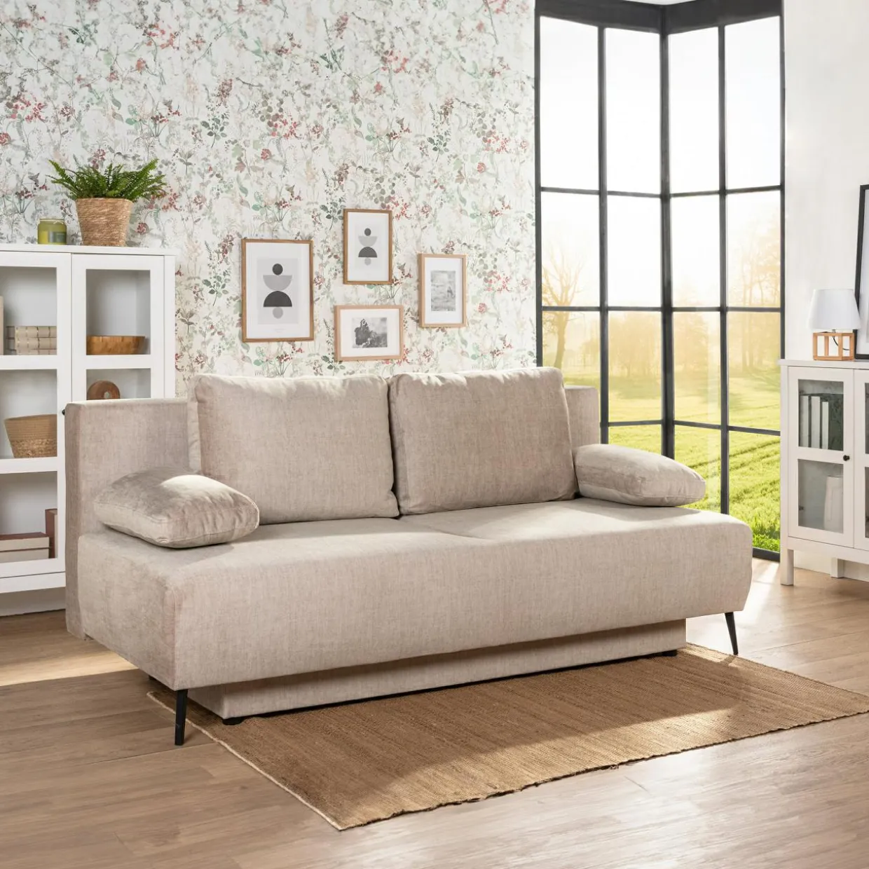 Sofa trzyosobowa beżowa DARWIN