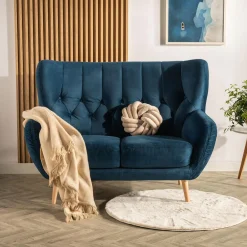 Sofa uszak 2-osobowa ciemnoniebieska KELSO