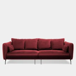 Sofa welurowa bordowa VOCAL