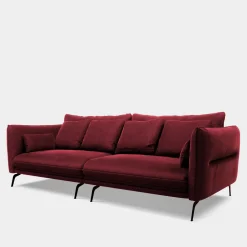 Sofa welurowa bordowa VOCAL