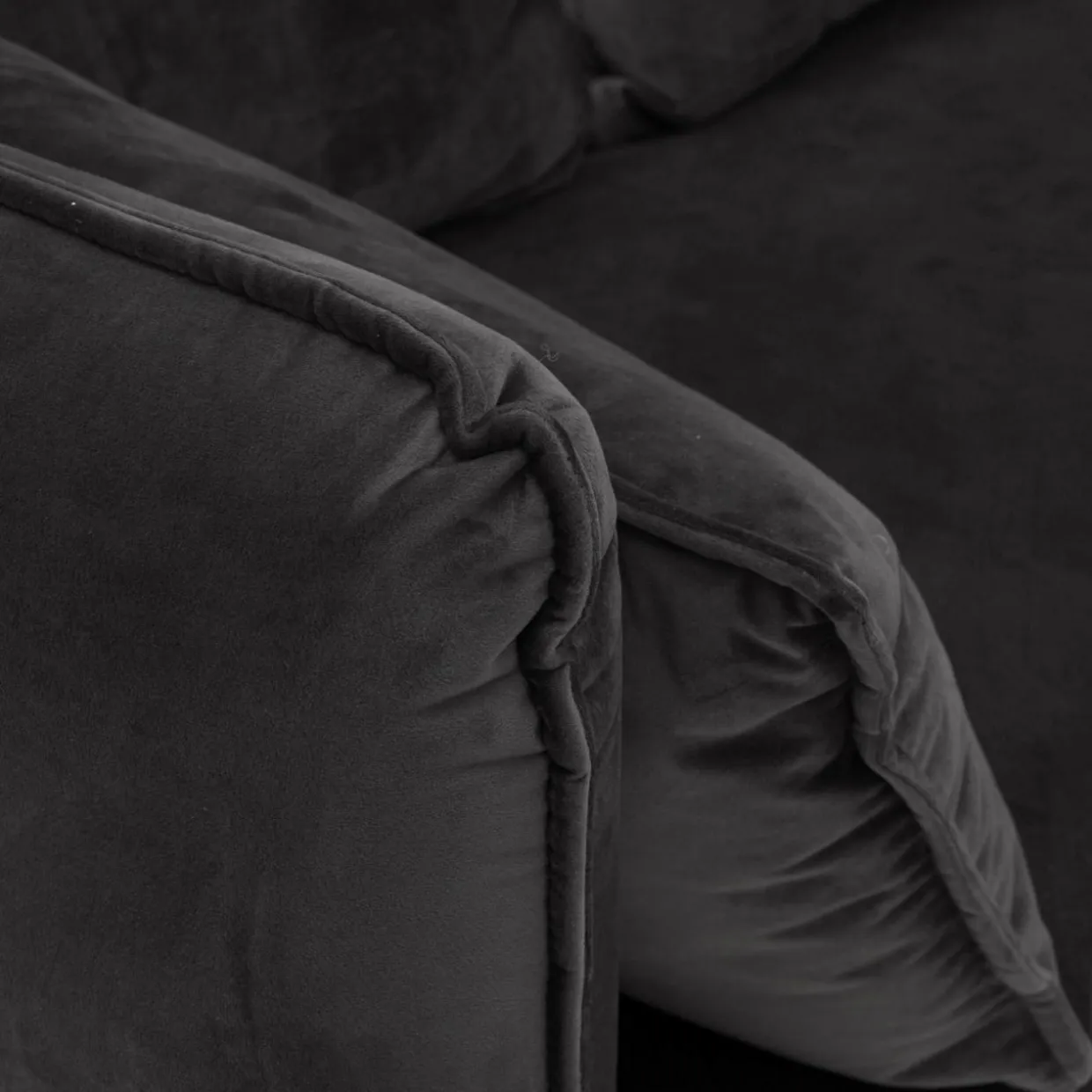 Sofa welurowa ciemnoszara VOCAL