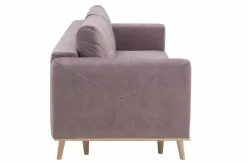 Sofa welurowa na drewnianych nóżkach LAVENDE