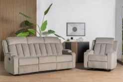 Sofa z funkcją relaks szara KAVERNO