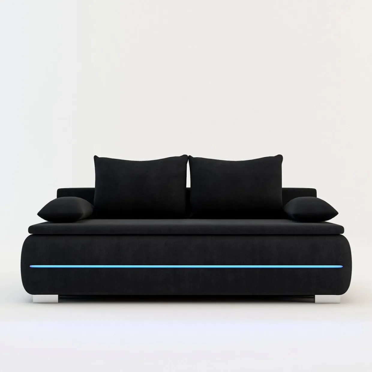 Sofa z listwą led czarna TEKLA