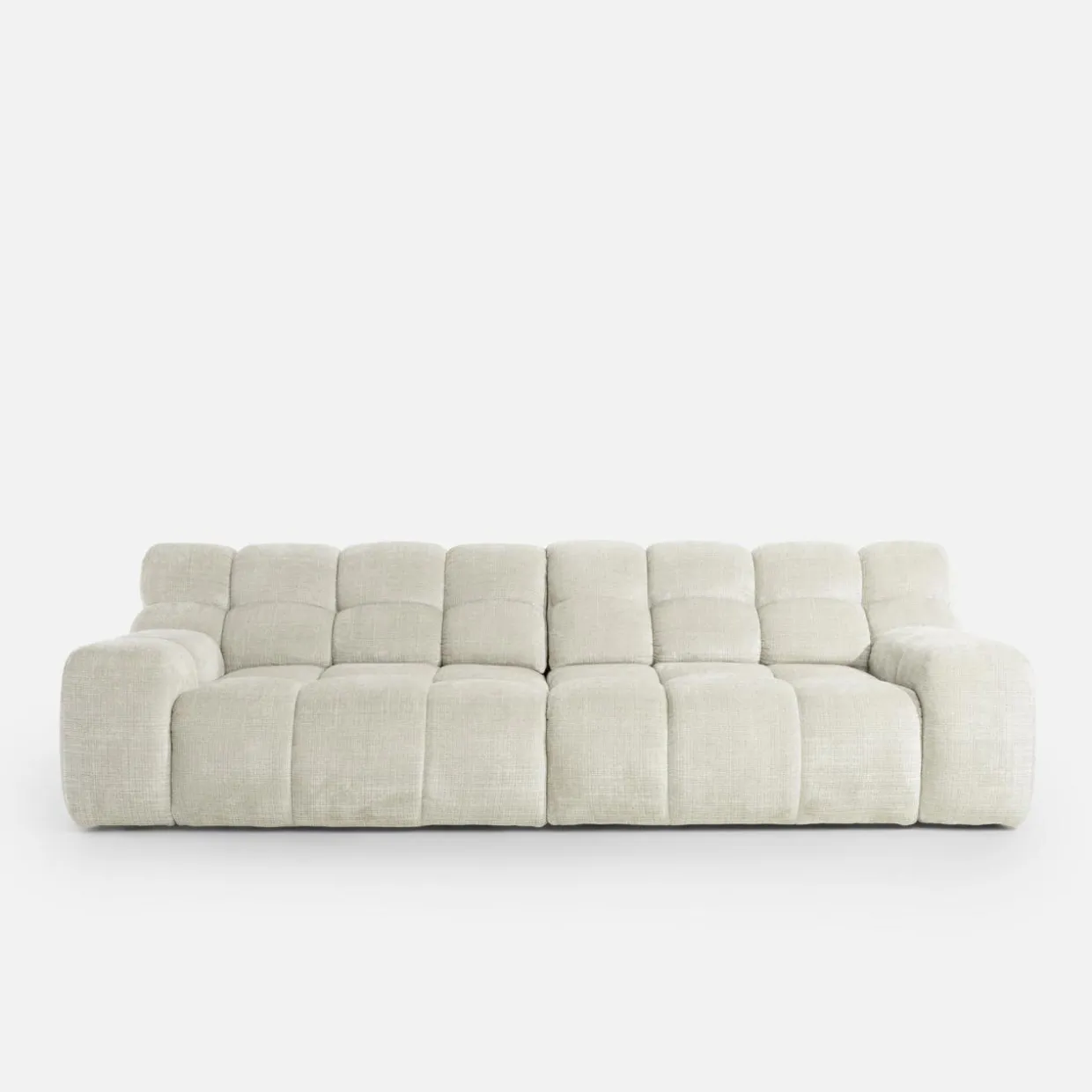 Sofa z regulowanym siedziskiem jasnobeżowa CAMPILE