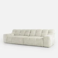 Sofa z regulowanym siedziskiem jasnobeżowa CAMPILE
