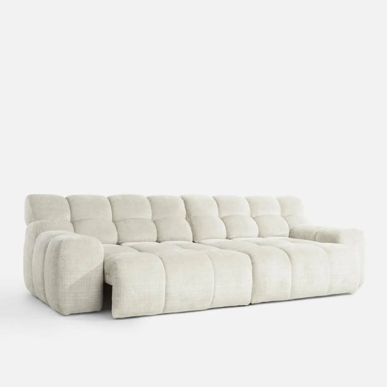 Sofa z regulowanym siedziskiem jasnobeżowa CAMPILE