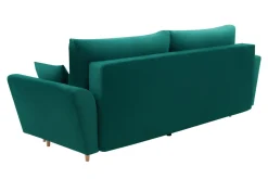 Sofa zielona na drewnianych nogach SENDI