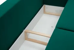 Sofa zielona na drewnianych nogach SENDI