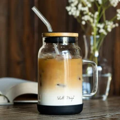 Słoik ze słomką do napojów Fuori 600 ml